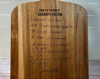 Personalized Wooden Recipe Book Holder, Wood Cookbook Stand, Custom Kitchen Tablet Stand, Mother’s Day Decor Gift - Handwriting digitization