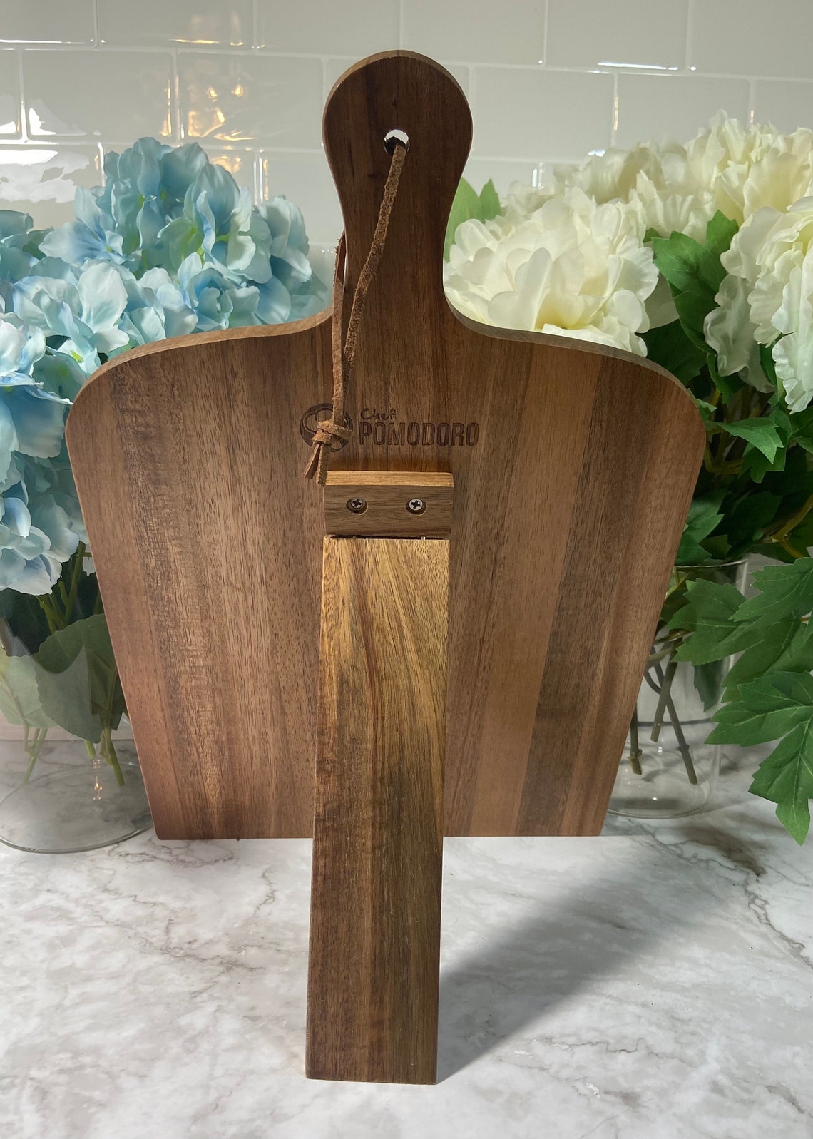 Personalized Wooden Recipe Book Holder Wood Cookbook Stand Etsy