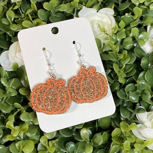 Glitter Pumpkin Earrings autumn Earrings Fall Earrings Thanksgiving Earrings Fall Jewelry Nature Jewelry Miss Frizzle Earrings kitsch
