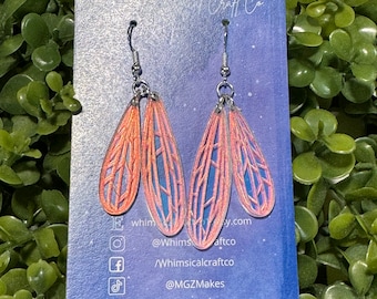 Iridescent Dragon Fly Wings Acrylic Earrings - Color shifting earrings - Insect Earrings - Dragonfly wing Earrings - Nature Earrings
