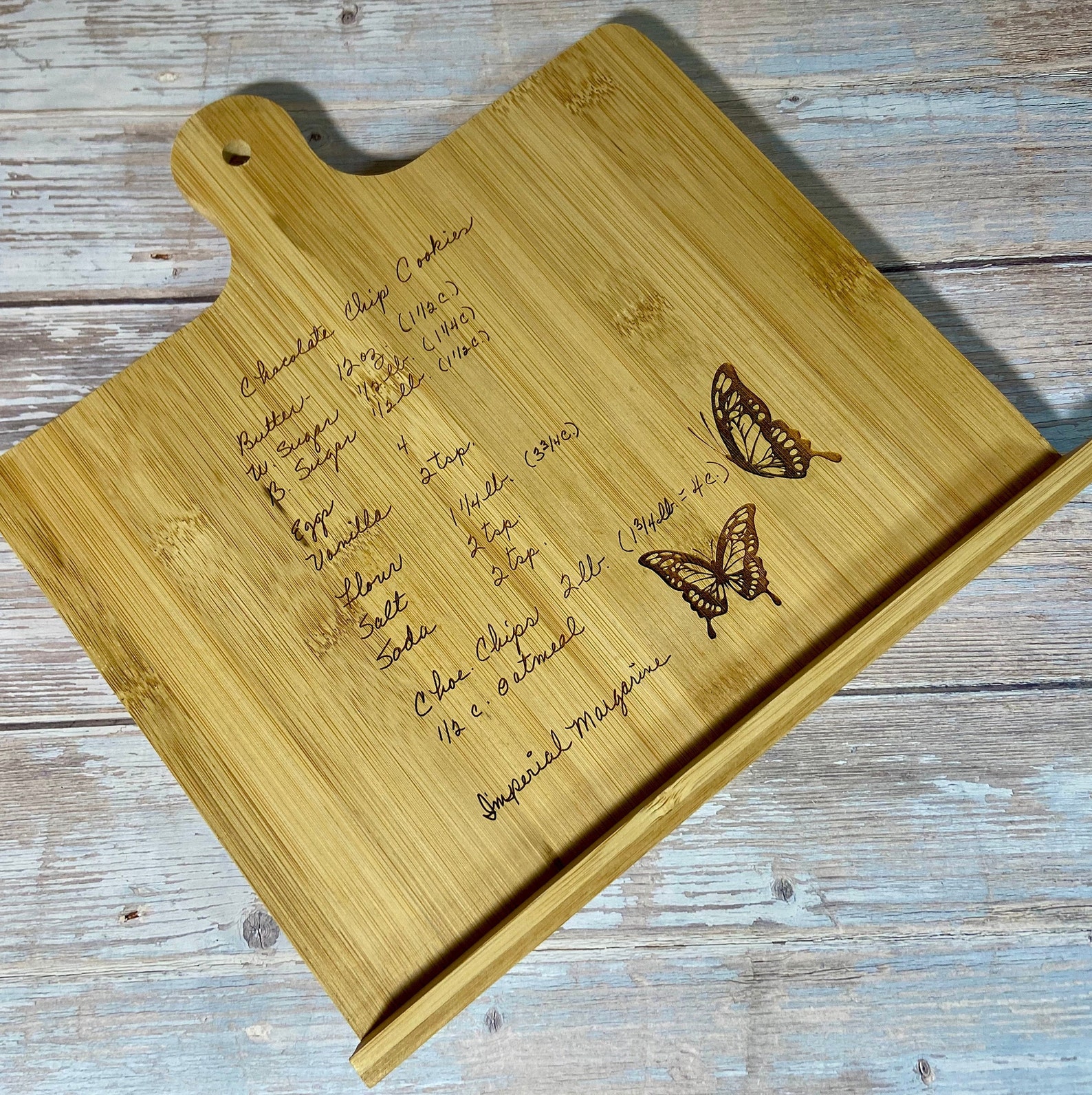 Personalized Wooden Recipe Book Holder Wood Cookbook Stand Etsy