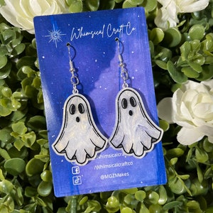 Marble Spectre Earrings - Spooky Earrings - Ghost Earrings - Halloween Earrings - Spooky Jewelry - Paranormal Earrings - Marble Acrylic