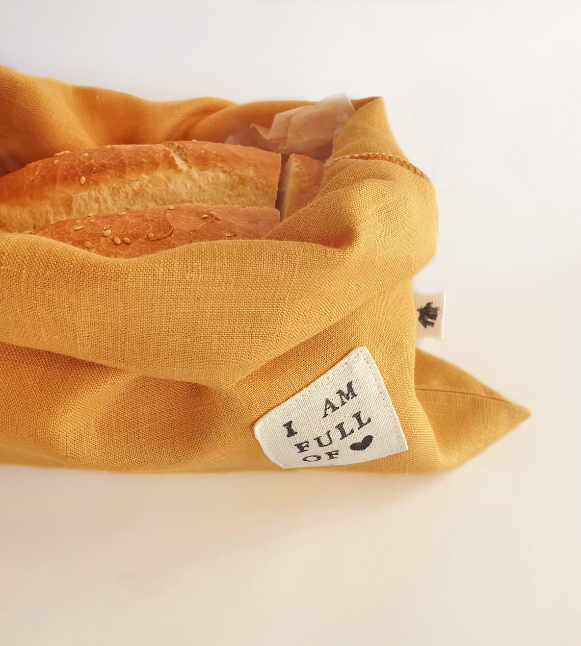 Personalized bread bag for homemade bread. Yellow reusable Etsy