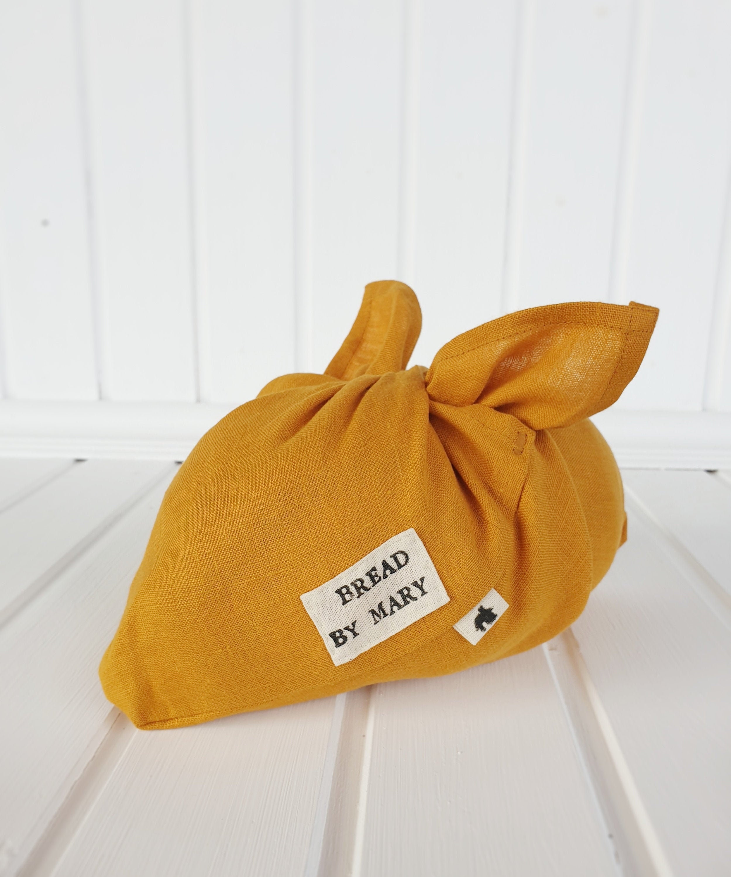Yellow bread bag. Personalized linen bento bag. Baker gifts Etsy