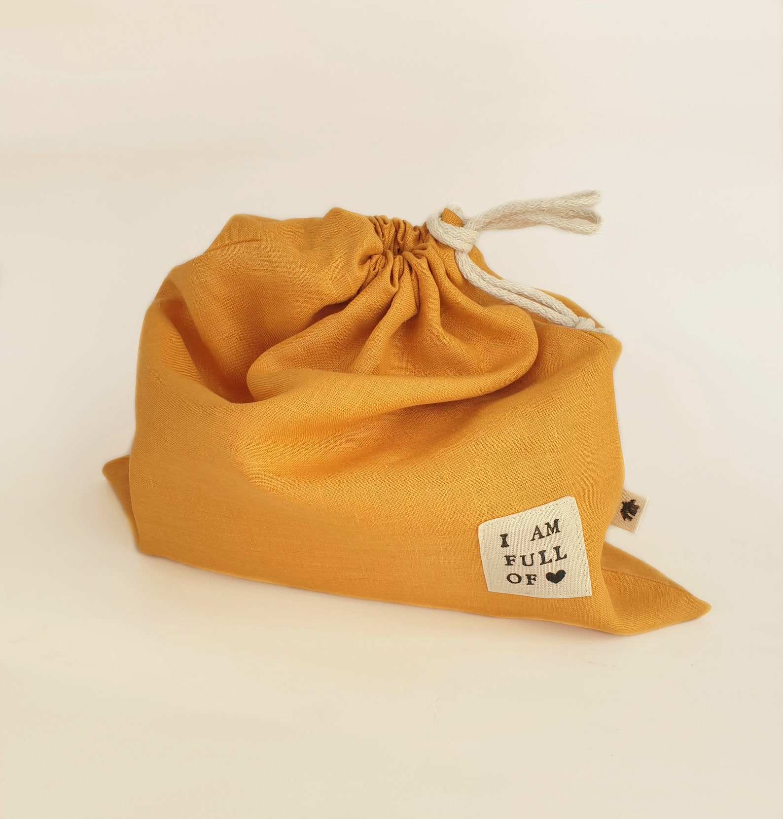 Personalized bread bag for homemade bread. Yellow reusable Etsy