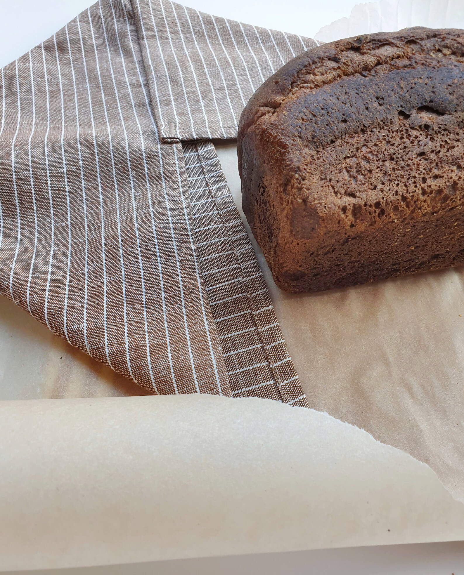 Sourdough bread bag linen natural brown striped. Baker gifts Etsy