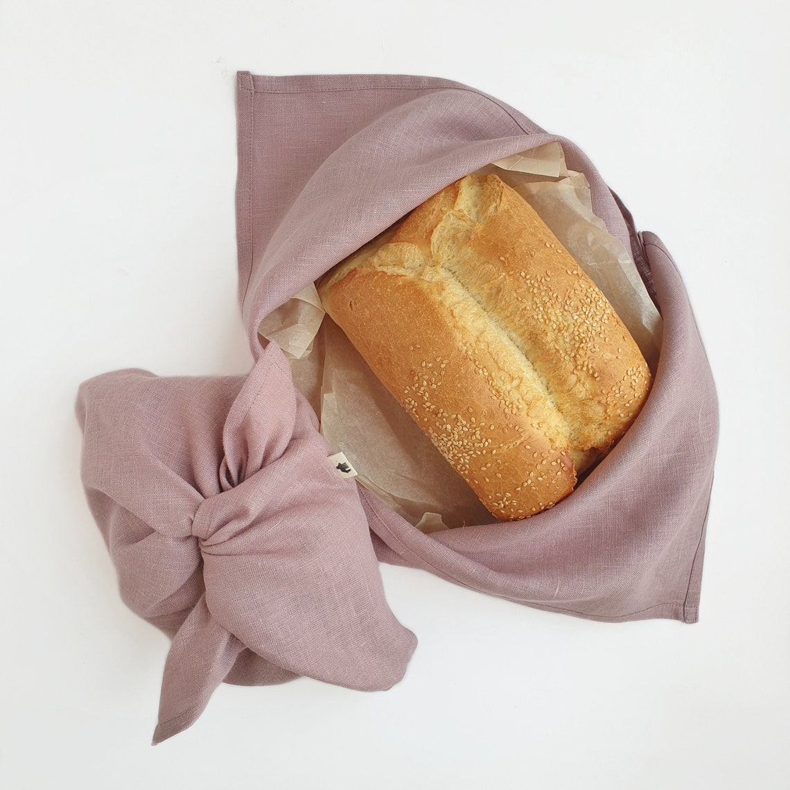 Sourdough bread bag linen lavender color. Baker gifts idea. Etsy