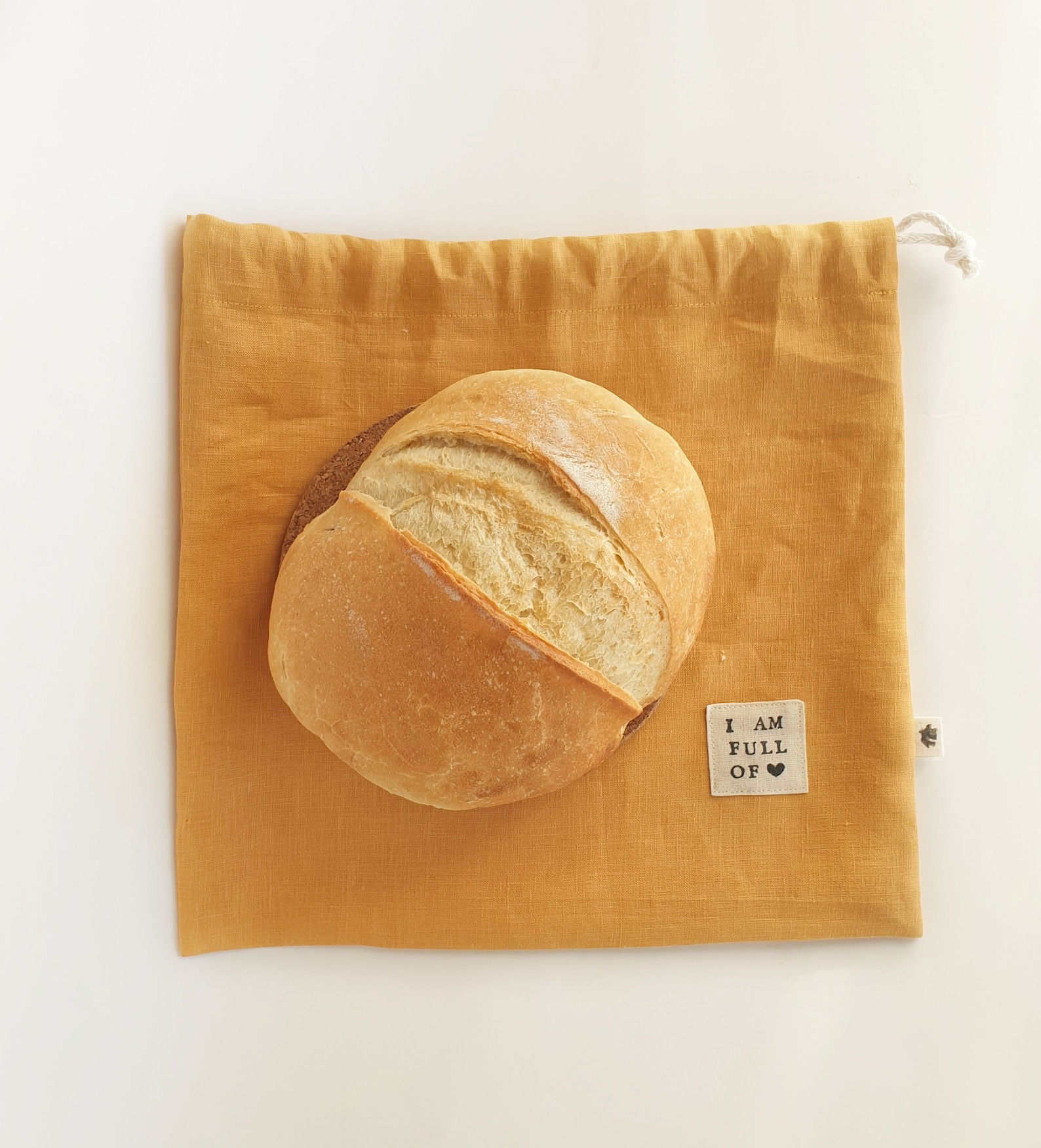 Personalized bread bag for homemade bread. Yellow reusable Etsy