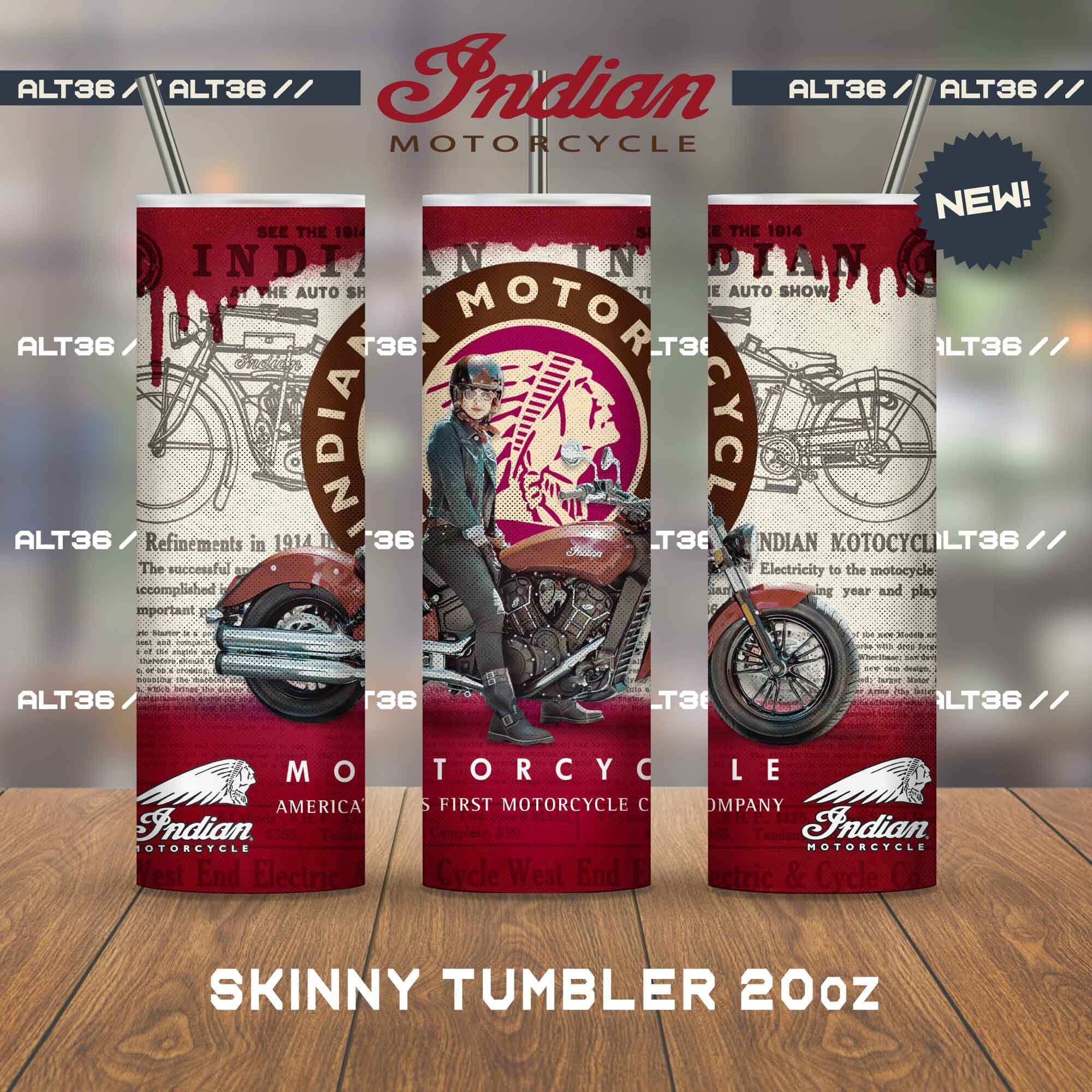 Digitales DESIGN Indische Motorradfahrerin 20oz Skinny Tumbler, Sublimationsdesigns für Straight/Tapered Tumbler PNG Digitaler Download