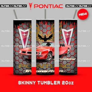 Digital design PONTIAC Firebird Trans Am Muscle car 20oz Skinny Tumbler, Sublimation Designs for Straight/Tapered Tumbler Digital Download