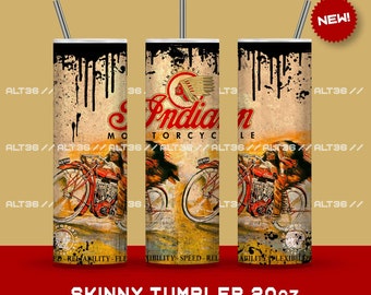 Digitales DESIGN Indian Motorcycle 20oz Skinny Tumbler, Sublimationsdesigns für Straight/Tapered Tumbler PNG Datei Digitaler Download