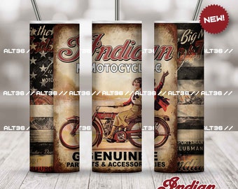 Digitales DESIGN Indische Motorradfahrerin 20oz Skinny Tumbler, Sublimationsdesigns für Straight/Tapered Tumbler PNG Digitaler Download