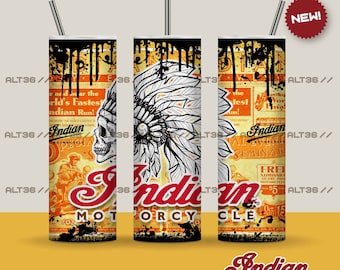 Digitales DESIGN Indian Motorcycle 20oz Skinny Tumbler, Sublimationsdesigns für Straight/Tapered Tumbler PNG Datei Digitaler Download