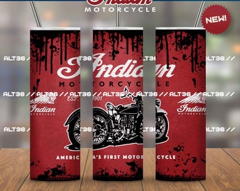 Digital DESIGN Indian Motorcycle 20oz Skinny Tumbler, Sublimation Designs for Straight/Tapered Tumbler PNG File Digital Download