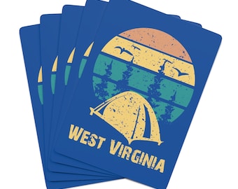 Morgantown West Virginia Playing Cards West Virginia Poker Cards Retro Cards Camping Game WV Card Deck WV Gift WV Camping Cards