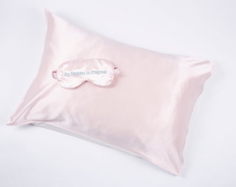 Sleep Set- Flip Me pink & Big Dreams silk eye mask