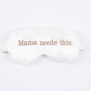 Mama silk eye mask- white