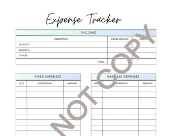 Seguimiento del presupuesto de gastos imprimible