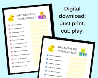 El mejor juego de Who Knows Baby: Fiesta de primer cumpleaños (Descarga digital)