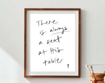 Arte de pared para comedor cristiano / Siempre hay un lugar (Descarga digital)
