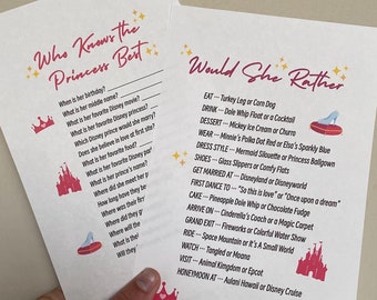 Juegos de despedida de soltera de princesas Disney, imprimibles (descarga digital)