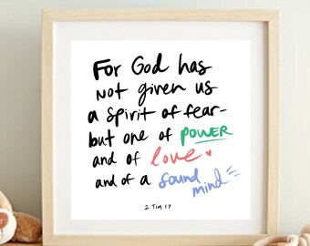 Porque no nos ha dado Dios espíritu de cobardía - Arte mural cristiano Descargar