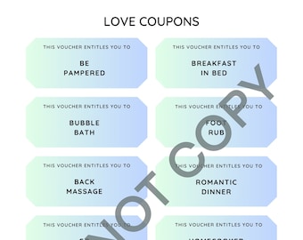 Cupones de Amor Imprimibles: Regalos Románticos para Parejas (Descarga Digital)
