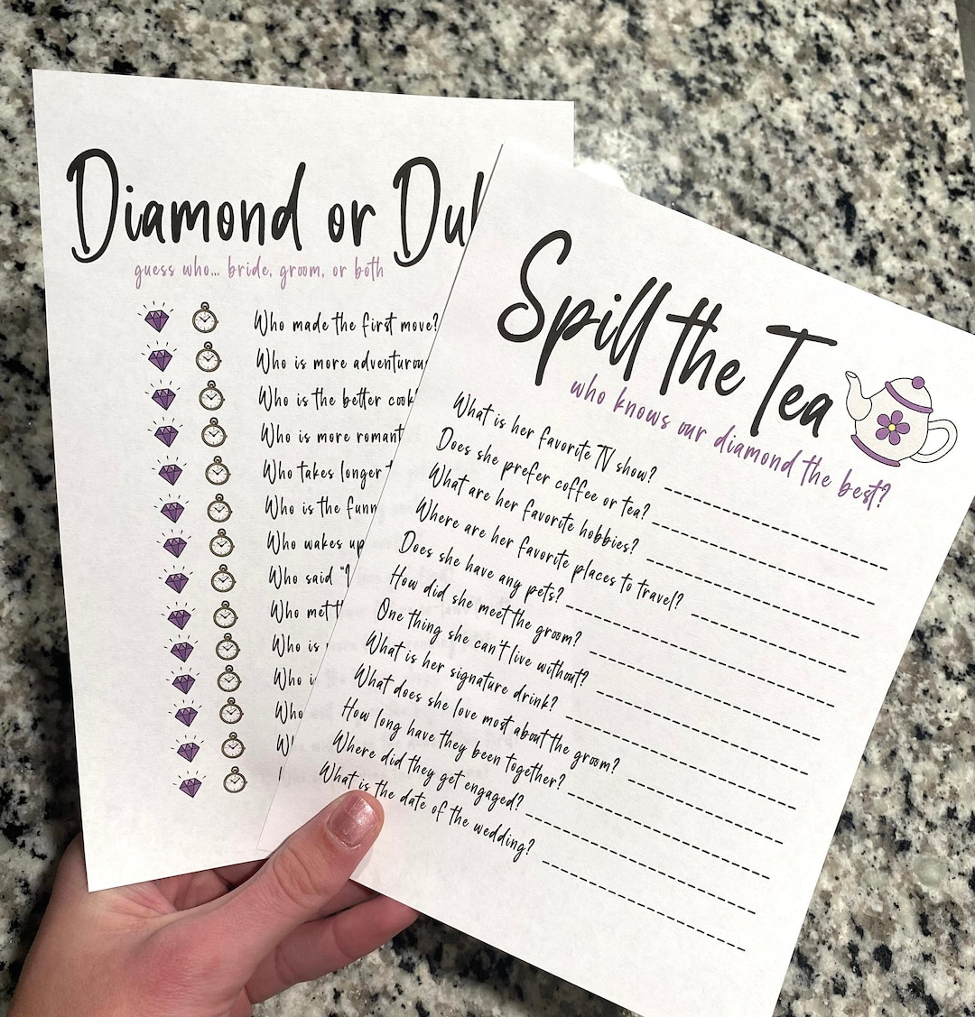 Bridal Shower Games Bridgerton Theme Bridal Shower Tea Party Who Knows ...