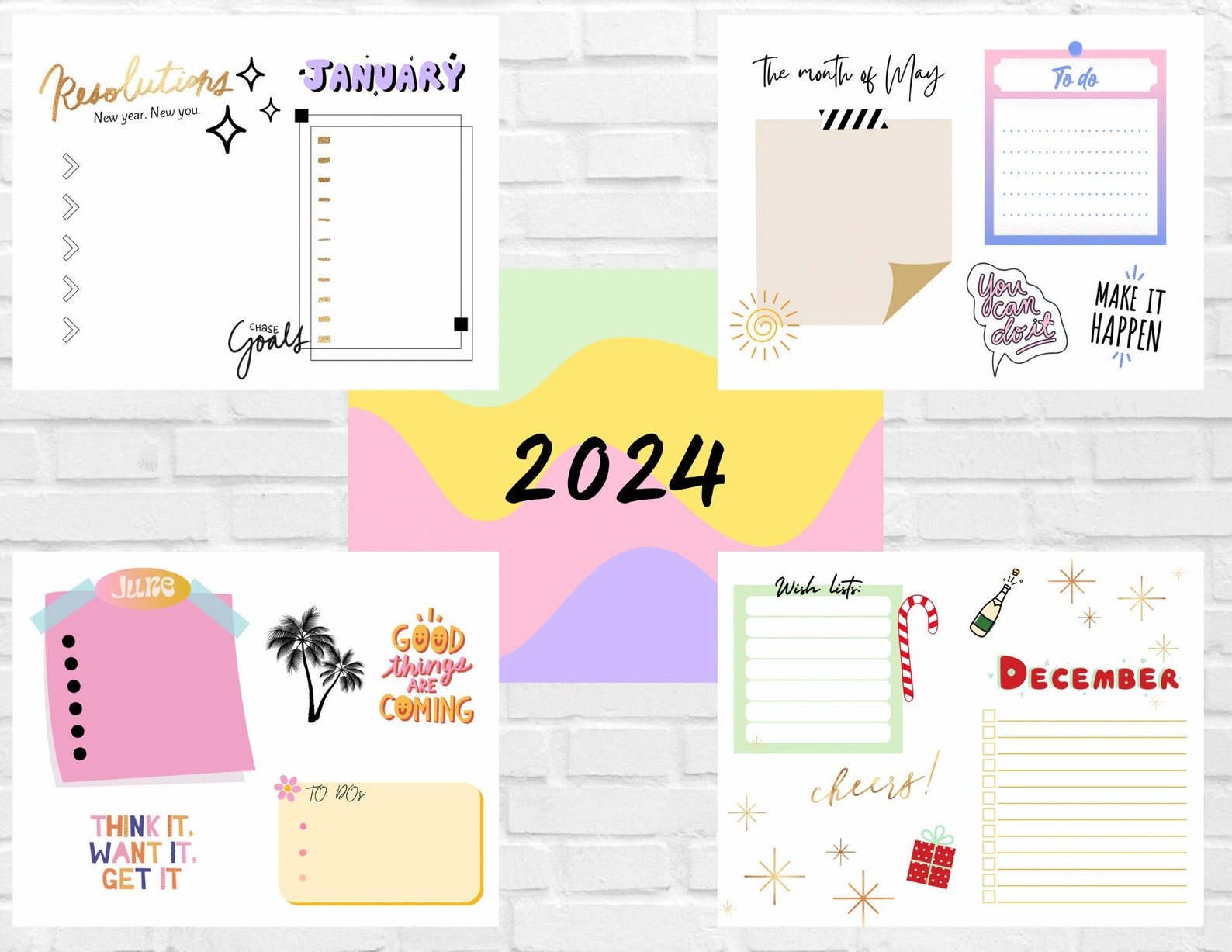 2024 Custom Family Wall Calendar With Todo Lists 11x8.5 Inches - Etsy