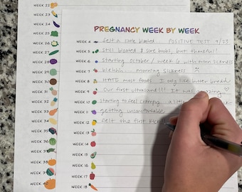Printable Pregnancy Journal, Week-by-Week Tracker (Digital Download)