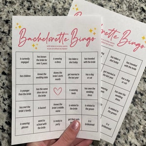 Bachelorette Party Game Bachelorette Bingo Fun Bachelorette Game Printable Bachelorette Bridal Shower Games Bachelorette Questions