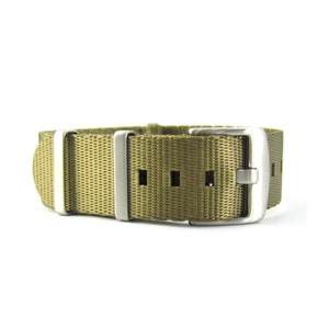Pulseira de relógio com passagem para cinto de segurança | Cáqui | Qualidade Premium | 20 mm 22 mm