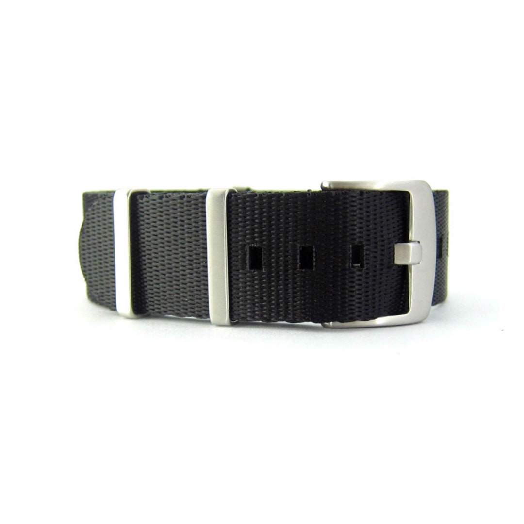 Seat Belt Passthrough Watch Strap Black Color Premium Quality 20mm