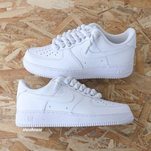 Baskets Air Force 1 custom rope laces blanc image 3