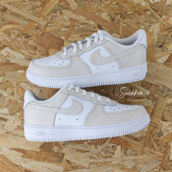 AF1 custom air force 1 children and babies light beige toddler sneakers