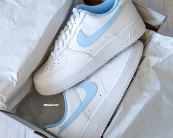 Air Force 1 Custom Color Swoosh Sneakers – unc blau pastellfarben Unisex