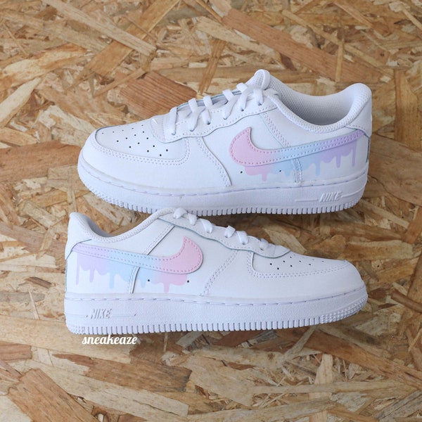 Baskets personnalisées Air Force 1 custom drip licorne pour bébé toddler