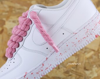 スニーカー エア フォース 1 スプラッシュ カスタム ロープ レース