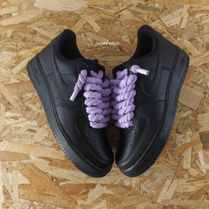 エアフォース1 ブラック 紫ロープシューレース ロープフォース Purple rope laces air force 1 - Etsy 日本