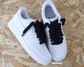 エアフォース1 カスタムロープレース ブラックスニーカー - Etsy 日本