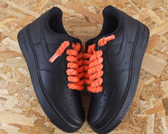 Baskets Air Force Black Custom Rope Laces Red Any Colors