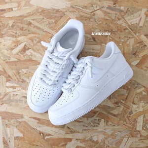 Baskets Air Force 1 custom rope laces blanc image 2