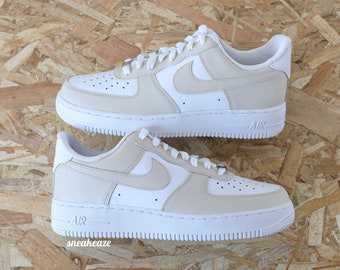 Scarpe da ginnastica unisex AF1 Air Force 1 in colore personalizzato beige pastello chiaro