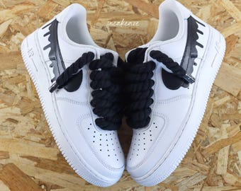Nike Air Force 1 ホワイト ロープカスタム Nike Air Force 1 White - Custom ROPE - Owca Store