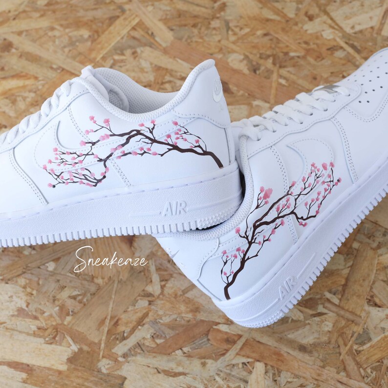 personalized sneakers Air Force 1 Custom Sakura Cherry Blossom cherry blossom pink color unisex image 7