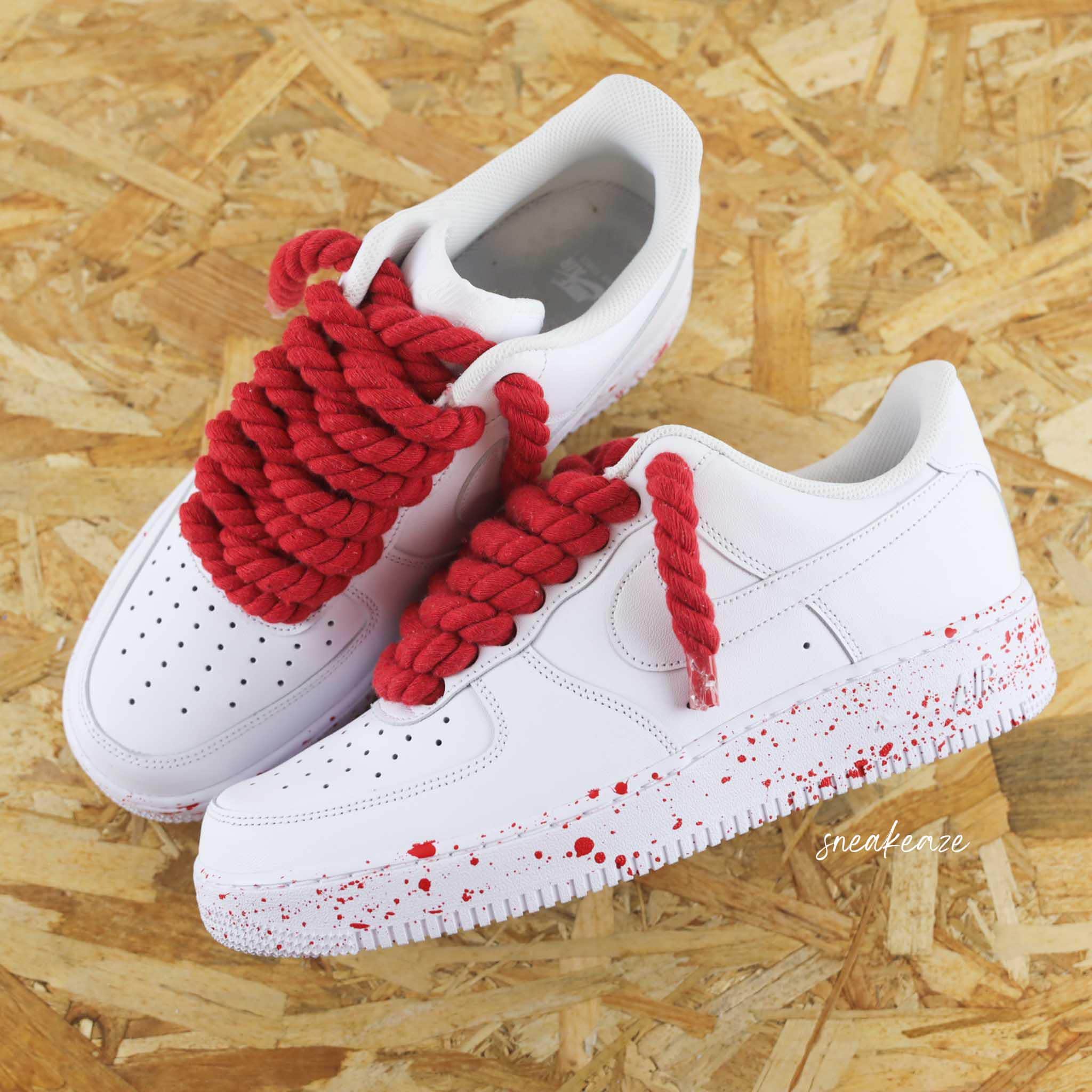 Nike エアシップshoe laces custom Thicc Laces Design - Custom Nike Air Force 1 Trainers
