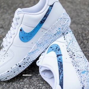 baskets Air Force 1 Splash custom éclaboussures de peinture bleu image 4