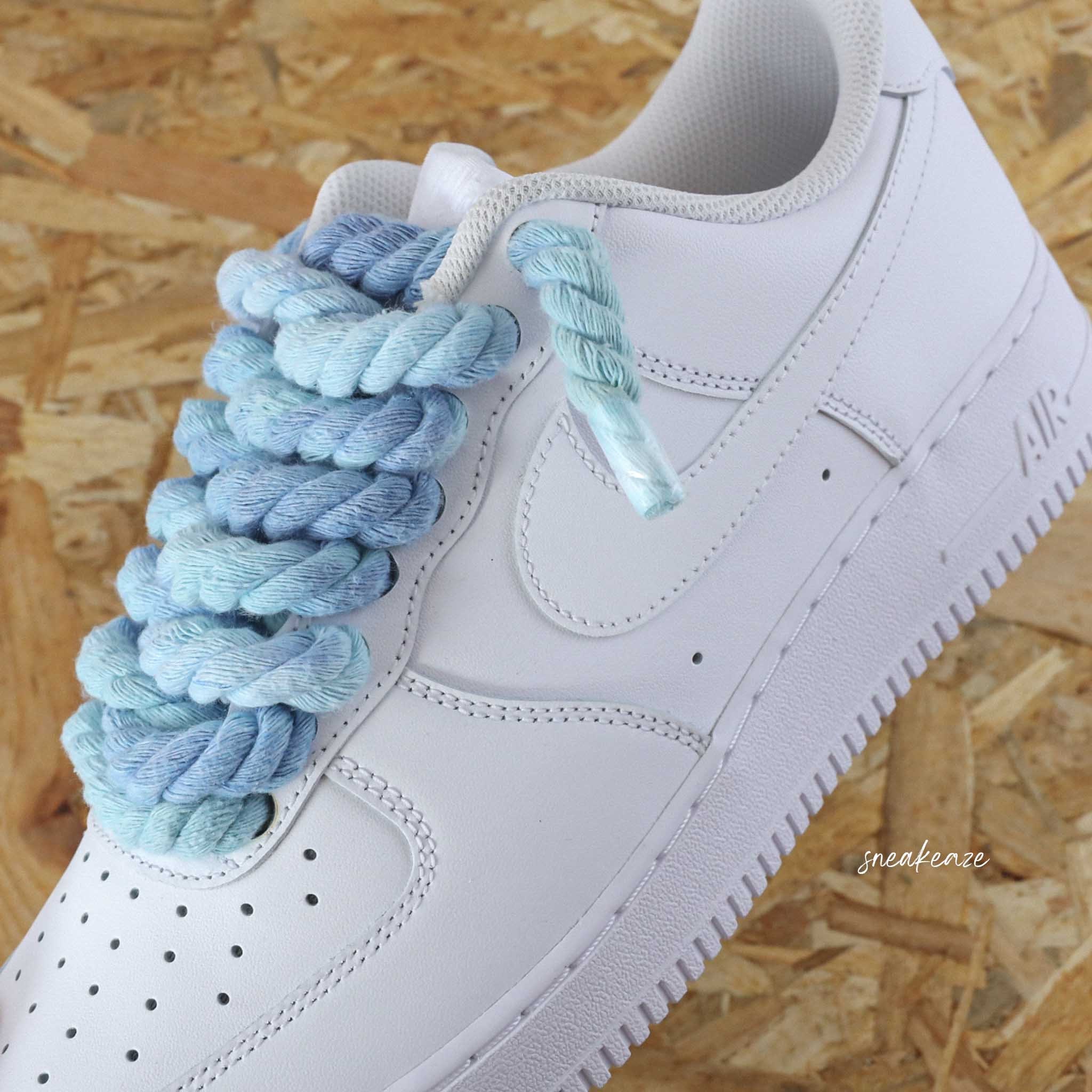 Air Force 1 Custom Rope Laces Sneakers White - Sneakers With