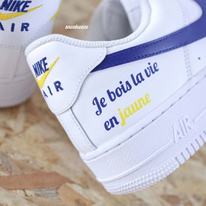 Air Force 1 custom AF1 sneakers I drink life in yellow aperitif pastis unisex