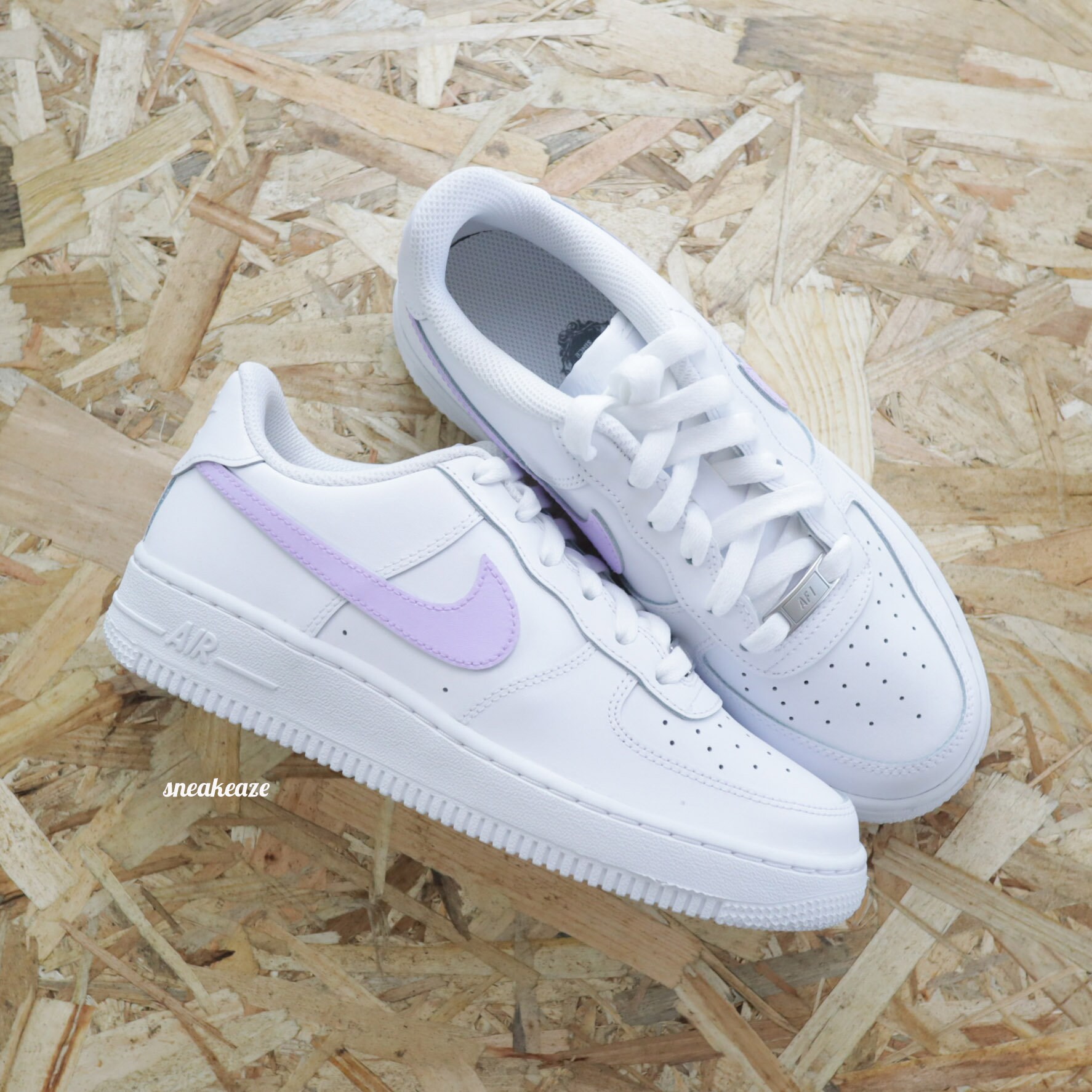 Custom Sneakers Air Force 1 Custom Swoosh Unisex Pastel Lilac -  Israel